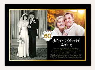 Then & Now 60th Wedding Anniversary Invitations