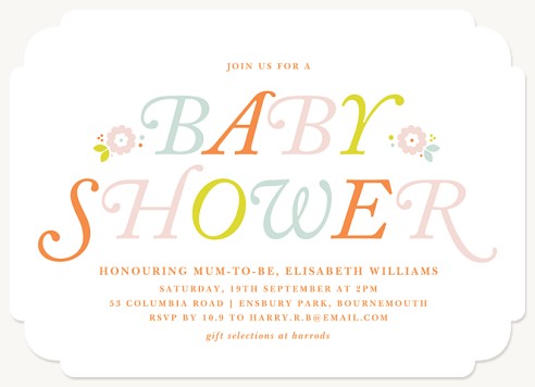 Vintage Florets Baby Shower Invites 