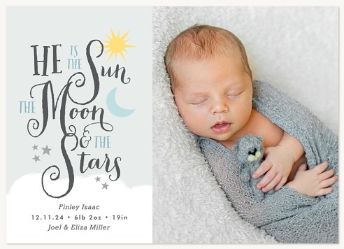 Sun, Moon, & Stars Baby Announcements