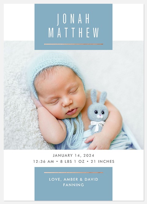 Baby Boy Blue Baby Birth Announcements