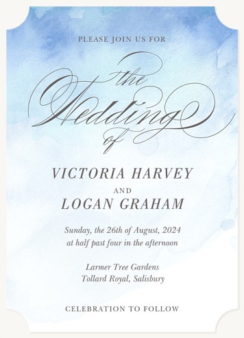 Ocean Script Wedding Invitations