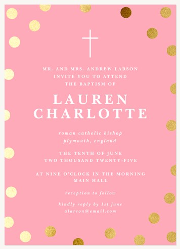 Luxe Dots Christening Invitations | Christening Invites