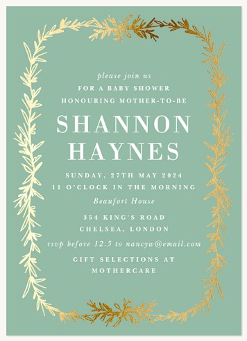 Radiant Wreath Baby Shower Invites 