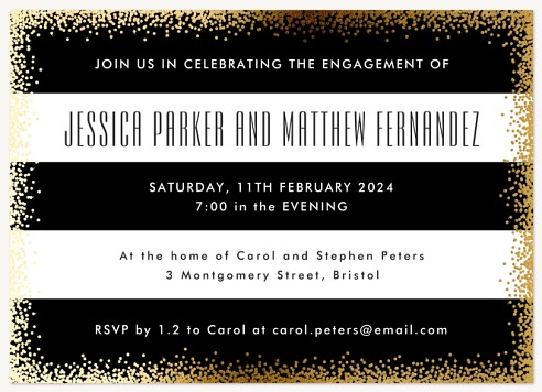 Stripes & Shimmer Engagement Party Invitations