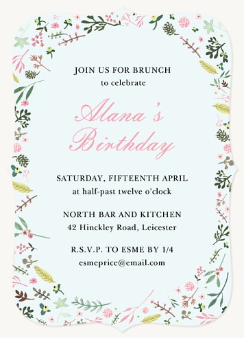 Springtime Flora Adult Birthday Party Invitations
