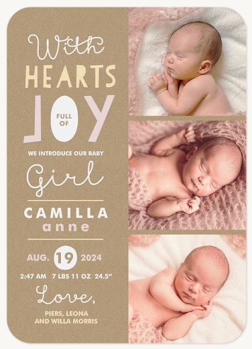 Hearts Full of Joy Baby Announcements