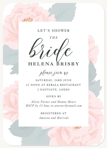 Soft Floral Hen Party Invitations