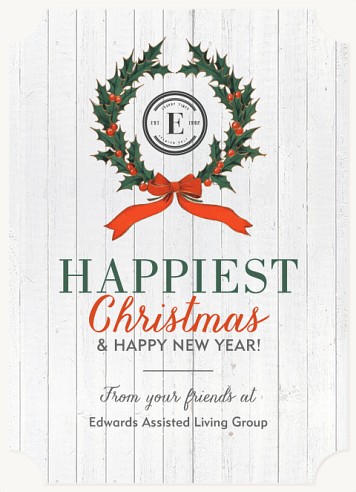 Farmhouse Wreath Christmas Cards for Business