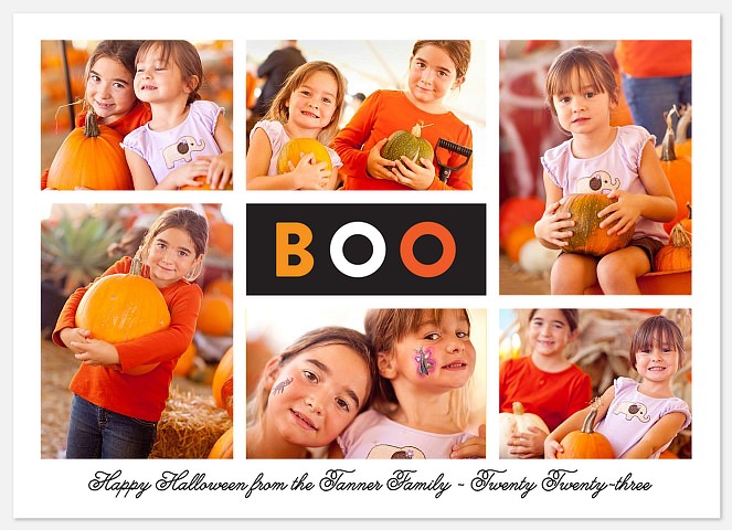 Bright Boo Halloween Photo Cards