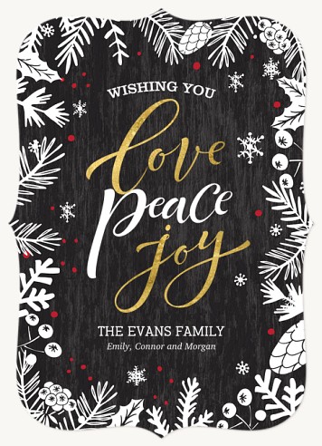 Pinecone Peace Christmas Cards