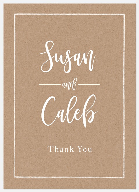 Calligraphic Kraft Thank You Cards 
