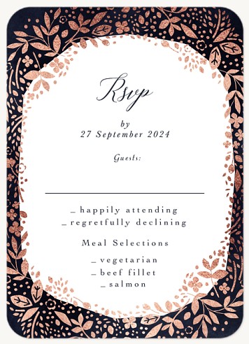 Glittering Topiary Wedding RSVP Cards