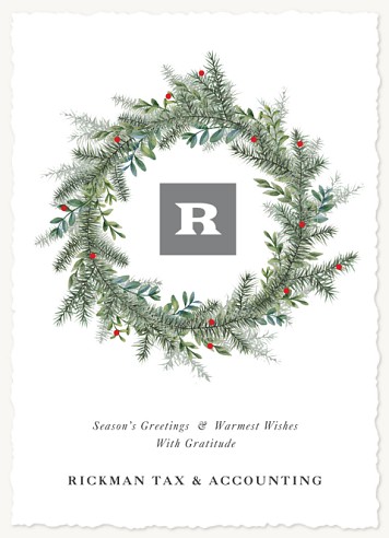 Corporate Wreath Christmas Cards for Business