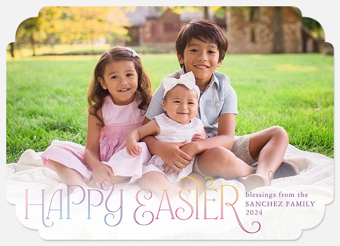 Pastel Gradient Easter Photo Cards