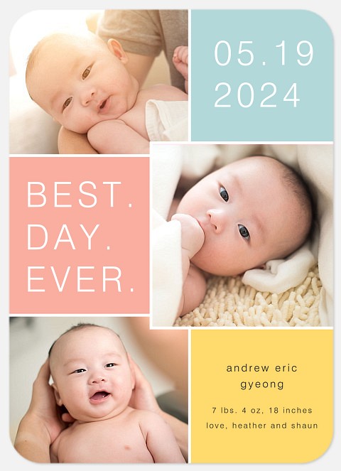 Best Day Baby Birth Announcements