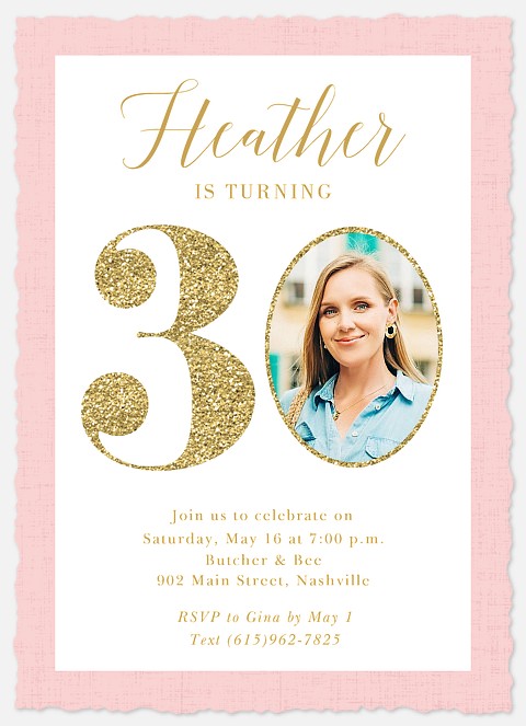 Sparkly Milestone Adult Birthday Invitations