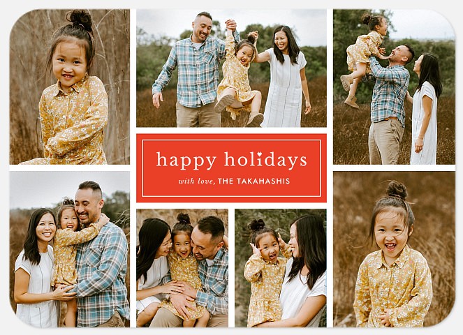 Classic Middle Holiday Photo Cards