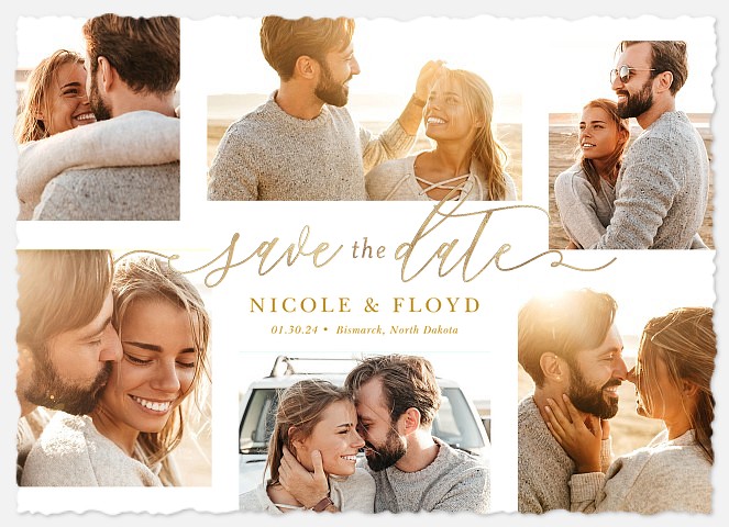 Gilded Script Save the Date Photo Cards