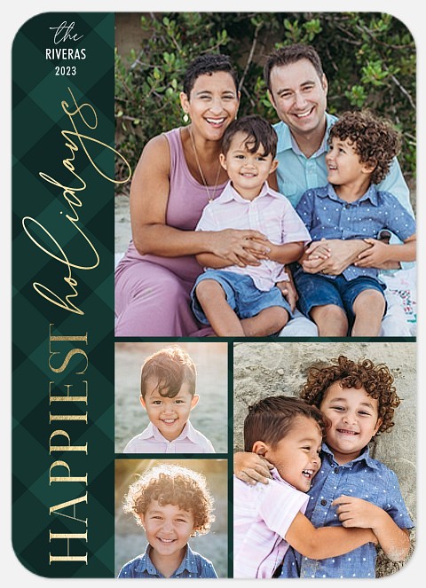 Vertical Collage Holiday Photo Cards