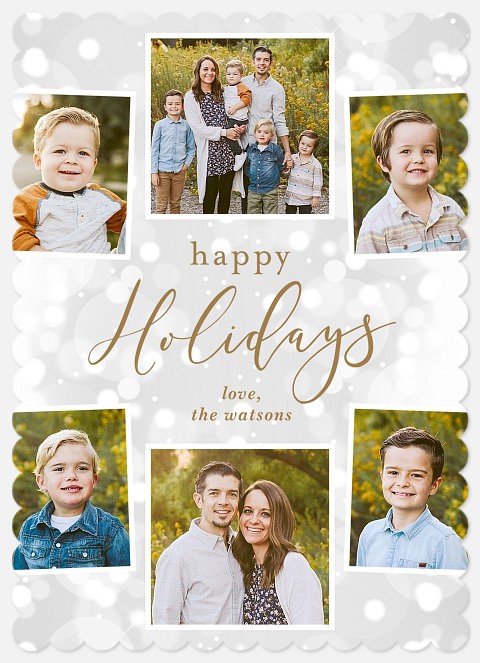 Snowfilled Bokeh Holiday Photo Cards