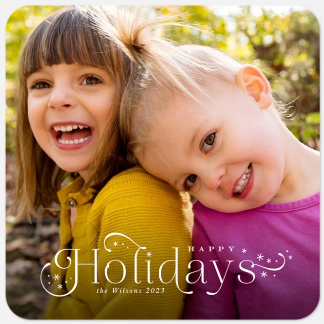 Flourished Flurries Holiday Photo Cards