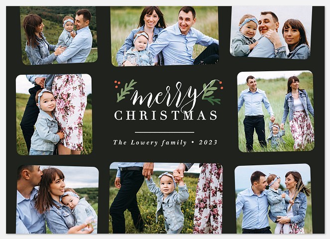Snapshot Collage Holiday Photo Cards