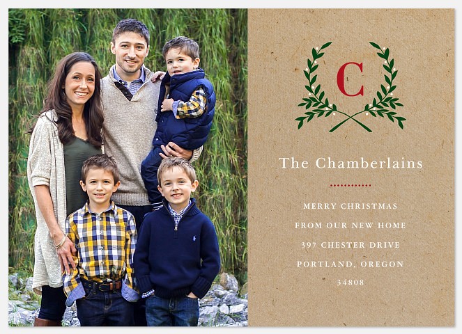 Evergreen Laurels Holiday Photo Cards