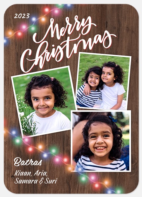 Rustic Lights Holiday Photo Cards