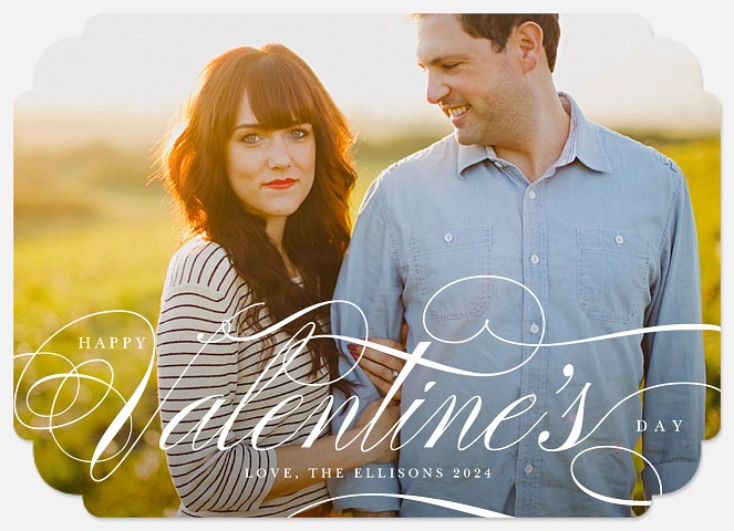 Fanciful Script Valentine Photo Cards
