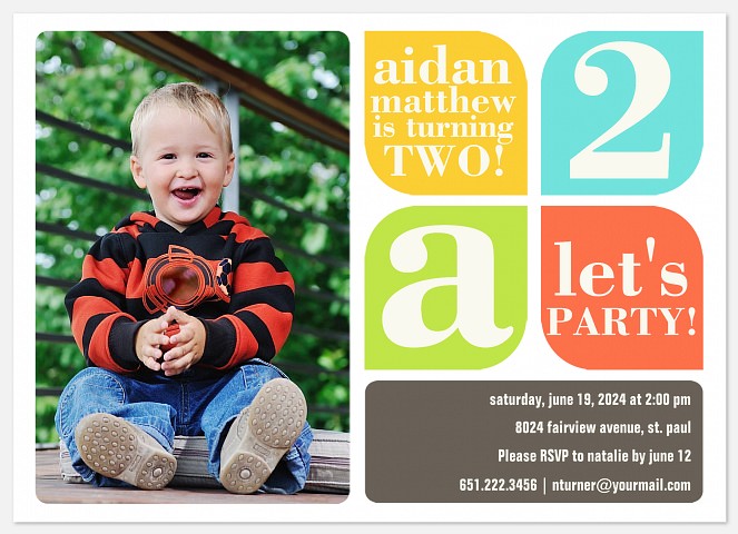 Let's Party Blue Kids' Birthday Invitations