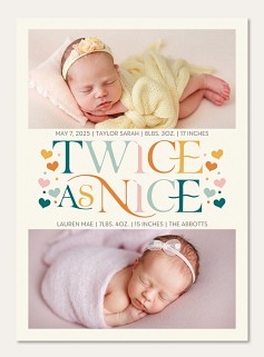 Twin baby best sale girl announcements