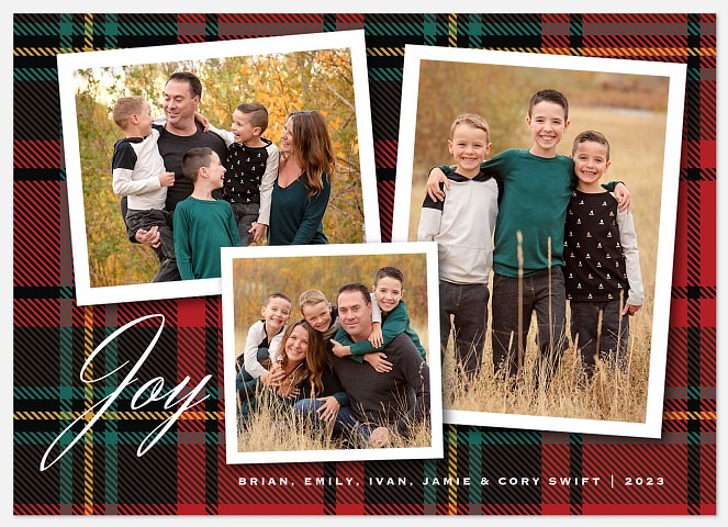Joyous Tartan Holiday Photo Cards