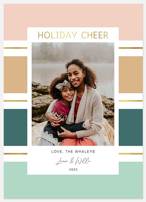 Luxe Stripes Holiday Photo Cards