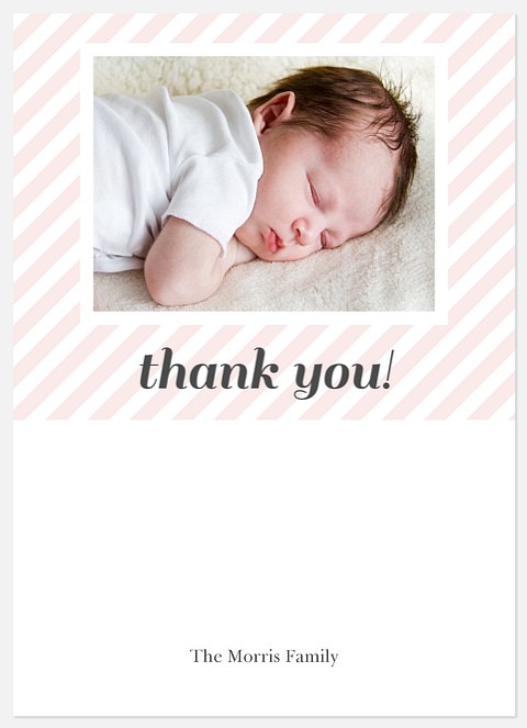 Sheer Pink Thank You Cards for Babies
