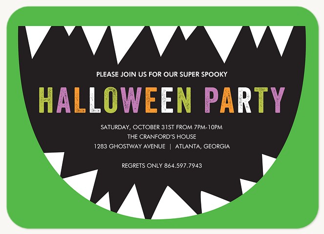 Monster Mouth Halloween Party Invitations