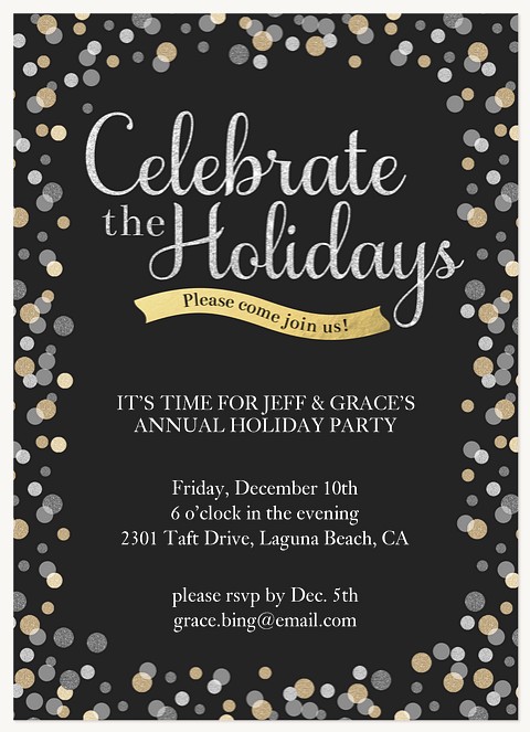 Sparkling Celebration  Holiday Party Invitations