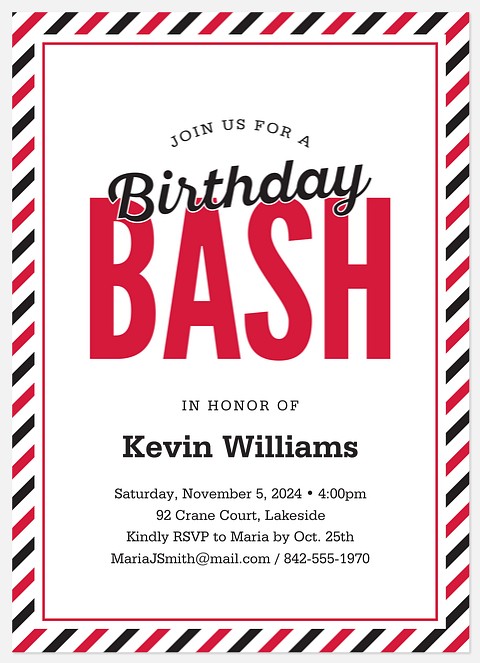Birthday Bash Adult Birthday Invitations