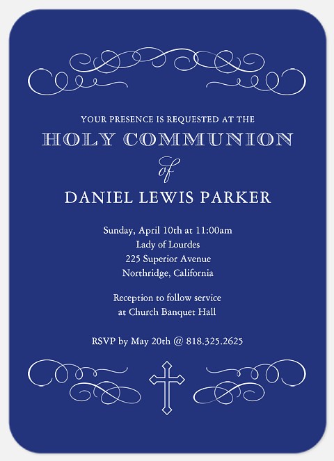 Scroll Announcement First Communion Invitations