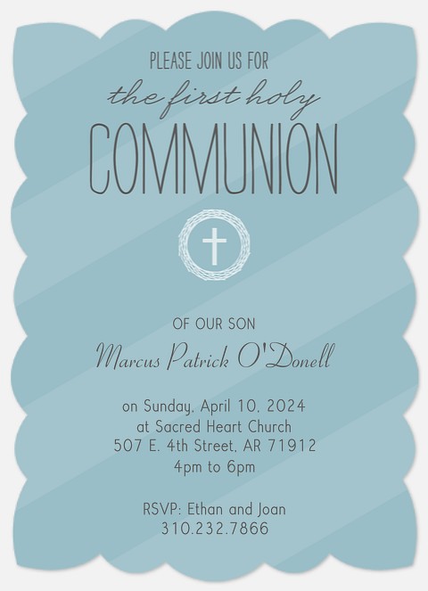 His Blessings First Communion Invitations