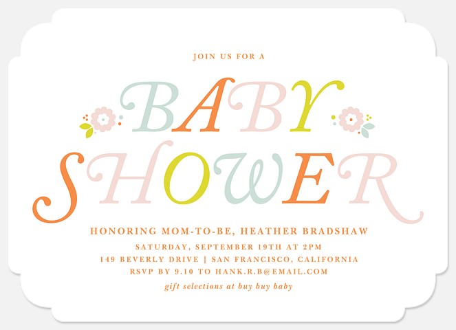 Vintage Florets Baby Shower Invitations