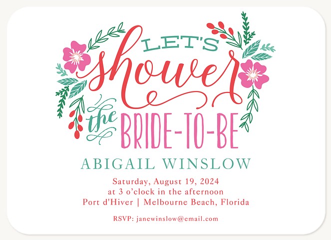 Vibrant Blossoms Bridal Shower Invitations