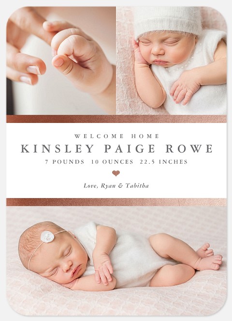 Rosy Arrival Baby Girl Birth Announcements