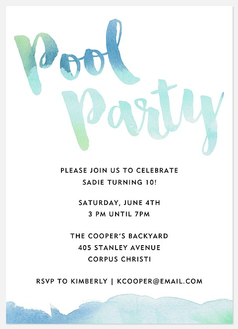 Pool Splash Kids' Birthday Invitations