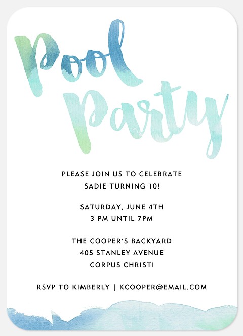 Pool Splash Kids' Birthday Invitations