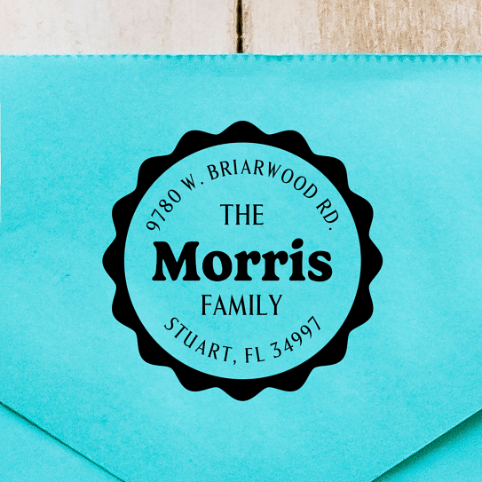 Wavy Border SelfInking Stamp Personal Creations