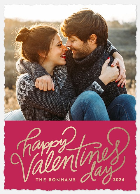Lovely Script Valentine Photo Cards