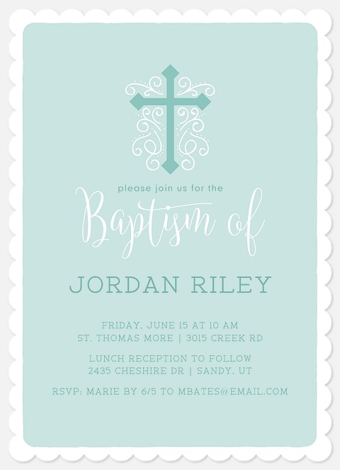 Blessed Intricacies  Baptism Christening Invitations