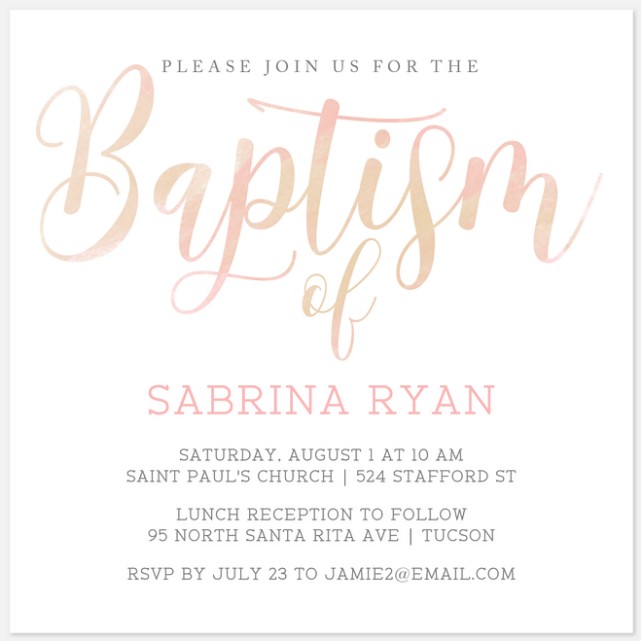 Faithfilled Baptism Christening Invitations