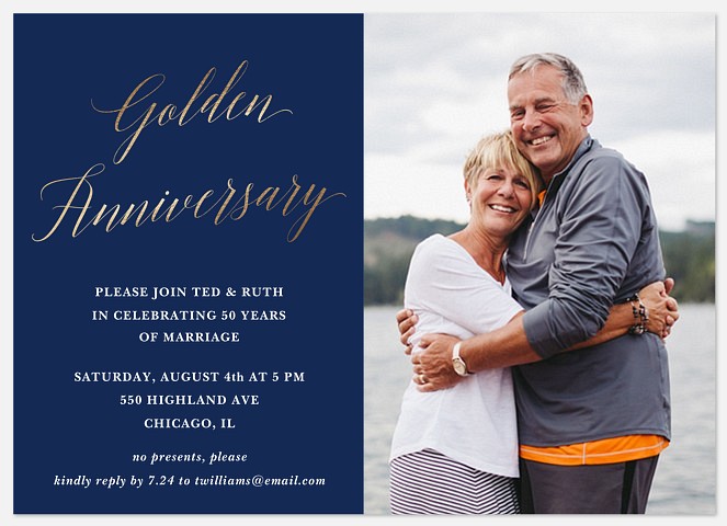 Golden Anniversary Anniversary Invitations