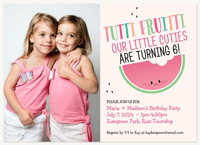 Tutti Fruitti Kids Birthday Invitations